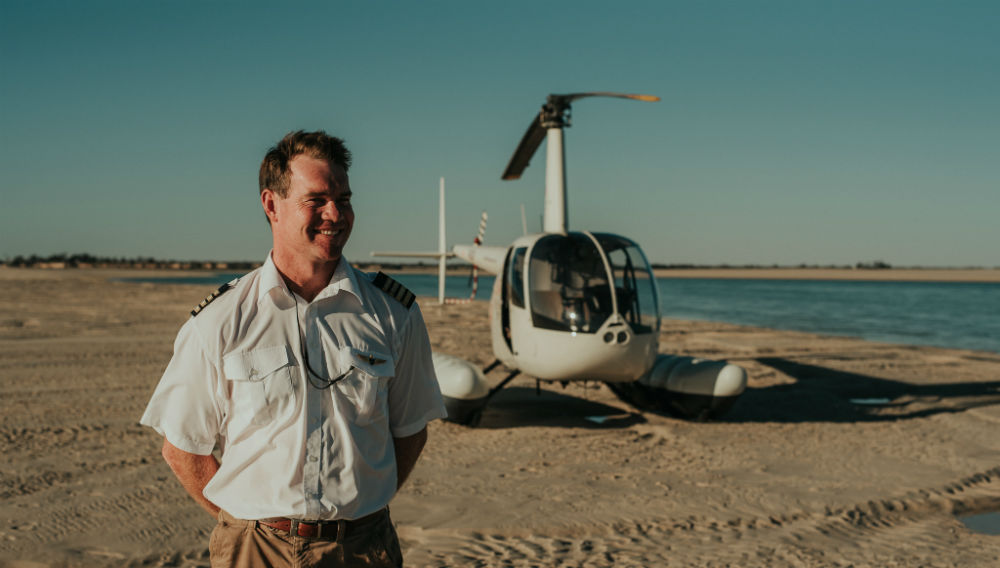 Scenic Helicopters on an island