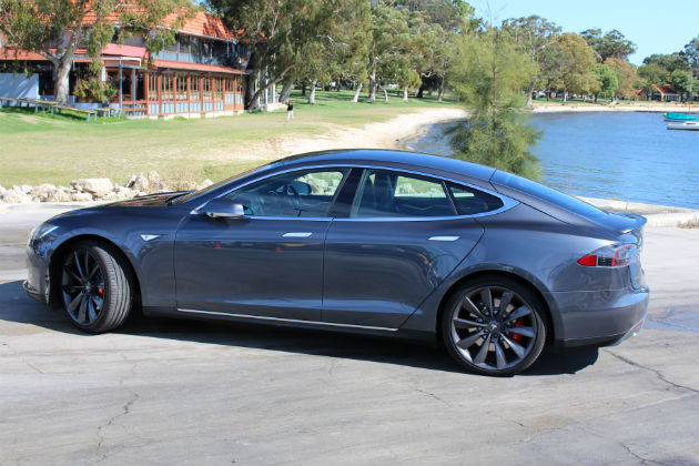 Silver Tesla Model S