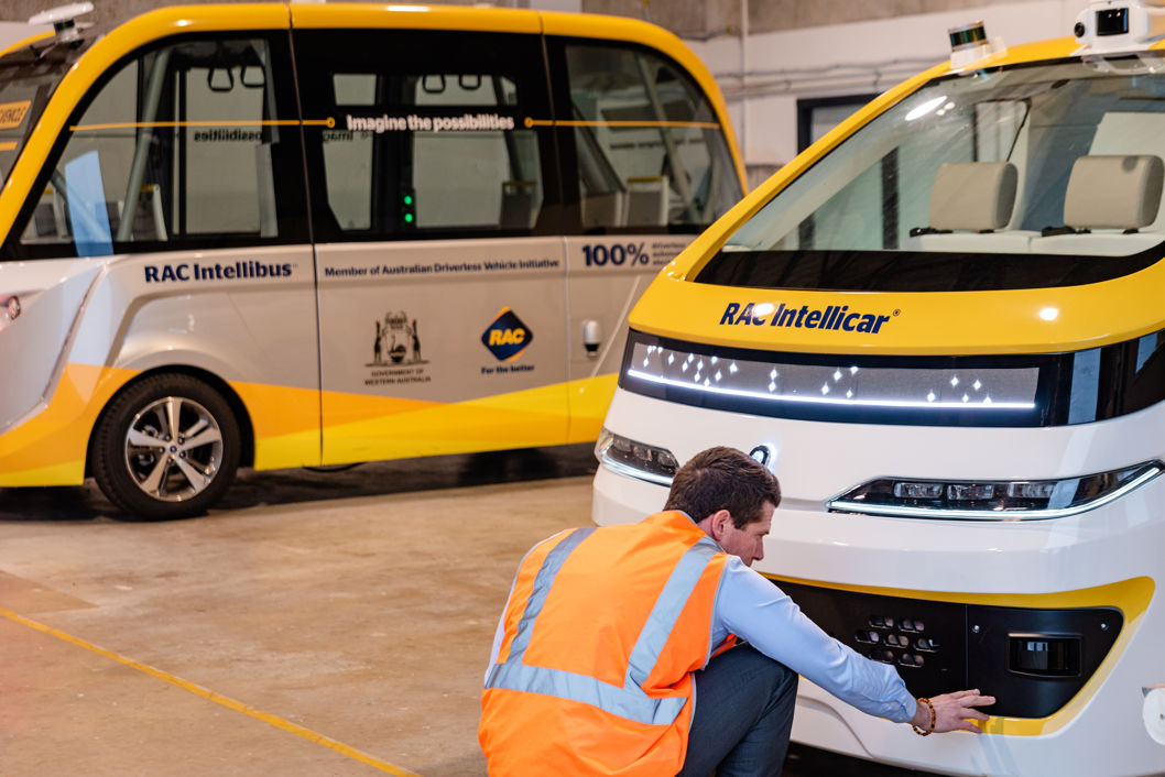 Intellicar and Intellibus being inspected